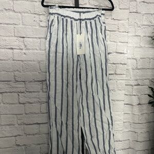 Blue and White Striped Pant
